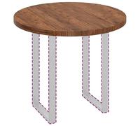 Vidaxl Plateau De Table Autre Marron Clair Ø 90 X 4 Cm Chêne Massif