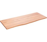 vidaXL Plateau de table marron clair 100x40x2 cm Chêne massif traité