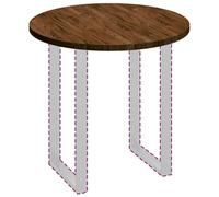 Vidaxl Plateau De Table Autre Marron Foncé Ø 80 X 2.5 Cm Chêne Massif