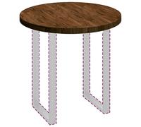 Vidaxl Plateau De Table Autre Marron Foncé Ø 80 X 4 Cm Chêne Massif