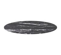 Vidaxl Dessus De Table Noir ?90x1cm Verre Trempé Avec Design De Marbre Noir