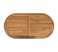 vidaXL Plateau de Table Ovale Bois de Teck Massif Naturel, Plateaux de Table de Cuisine Moderne, en Teck, Marron Solide, Parfaits pour Repas, Bureaux, mobilier décontracté
