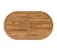 vidaXL Plateau de Table Ovale Bois de Teck Massif Naturel, Plateaux de Table de Cuisine Moderne, en Teck, Marron Solide, Parfaits pour Repas, Bureaux, mobilier décontracté