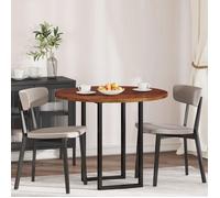 VIDAXL Plateau de table rond en chêne massif Marron foncé Ø 90 cm - ép. 2,5 cm