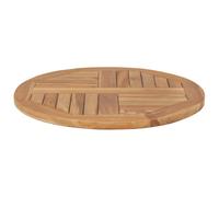 vidaXL Dessus de table Bois de teck solide Rond 2,5 cm 60 cm Multicolore
