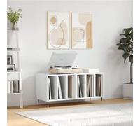 Vidaxl Armoire À Disques Blanc Brillant 100x38x48 Cm Bois D'ingénierie Blanc