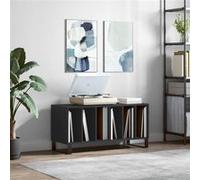 Vidaxl Armoire À Disques Noir 100x38x48 Cm Bois D'ingénierie Marron