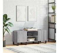 Platenkast 121x38x48 cm bewerkt hout grijs sonoma eikenkleurig831690