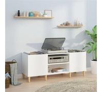 vidaXL Armoire à disques 831927 – blanc brillant 121x38x48 cm en bois d'ingénierie