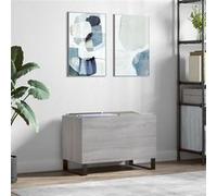 Platenkast 74,5x38x48 cm bewerkt hout grijs sonoma eikenkleurig831738