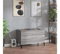 Platenkast 74,5x38x48 cm bewerkt hout grijs sonoma eikenkleurig831971