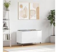 vidaXL Armoire à disques Blanc brillant 74,5x38x48 cm Bois d'ingénierie