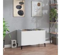 vidaXL Armoire à disques 831965 Blanc 74,5x38x48 cm Bois d'ingénierie
