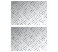 vidaXL Plates en aluminium - Pack de 2, antidérapantes, 30 x 20 cm