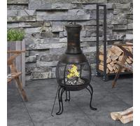 vidaXL Po¿ºle de jardin avec tisonnier 39x39x90 cm acier