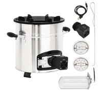 Vidaxl Poãªle Ã Bois Avec Ventilateur Usb Argentã© 35,5x26x28 Cm Inox