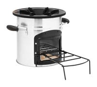 Vidaxl Poãªle Ã Bois De Camping Argentã© 45,5x33x25,5cm Acier Inoxydable