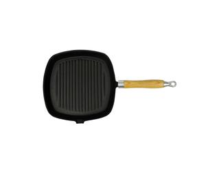 Vidaxl Poãªle De Grill Fonte Avec Poignã©E En Bois 20 X 20 Cm