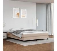 Pocketveringmatras 160x200x20 cm kunstleer cappuccinokleurig347827