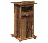 Podium de présidence vidaXL avec roues en bois ancien et bois d'ingénierie
