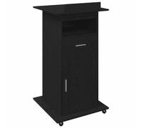 vidaXL Podium avec roue Chêne noir 55 x 55 x 107 cm Bois d'ingénierie, Bureau podium moderne, solution de rangement compacte, pièce fonctionnelle, élégante avec roulettes.