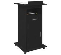 vidaXL Podium avec roue Chêne noir 55 x 55 x 107 cm Bois d'ingénierie, Bureau podium moderne, solution de rangement compacte, pièce fonctionnelle, élégante avec roulettes.