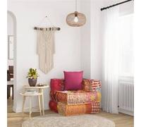 vidaXL Poef modulair met kussen patchwork stof350377 Multicolore G