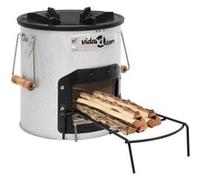 Vidaxl Poãªle Ã Bois De Camping Argentã© 45x25x26 Cm Acier