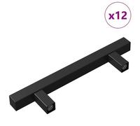 vidaXL Poignée de cabinet 12 pcs Noir M4 x 18 mm Acier inoxydable