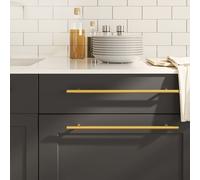 vidaXL Poignées d'Armoire 10 pcs, Poignées de Porte avec Vis, Poignées de Tiroir pour Placards Buffets Casiers Caisses, Doré