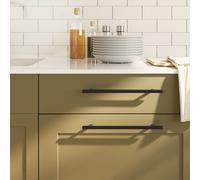 vidaXL Poignées d'Armoire 10 pcs, Poignées de Porte avec Vis, Poignées de Tiroir pour Placards Buffets Casiers Caisses, Noir 224 mm Acier Inoxydable