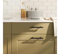 vidaXL Poignées d'armoire 10 pcs noir 96 mm acier inoxydable