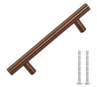 vidaXL Poignées d'Armoire 10 pcs, Poignées de Placard, Poignées en Forme de T Cuisine Maison Intérieur, Bronze 96 mm Acier Inoxydable