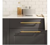 vidaXL Poignées d'Armoire 10 pcs, Poignées de Porte avec Vis, Poignées de Tiroir pour Placards Buffets Casiers Caisses, Doré