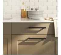 vidaXL Poignées d'Armoire 10 pcs, Poignées de Porte avec Vis, Poignées de Tiroir pour Placards Buffets Casiers Caisses, Noir