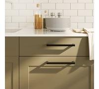 vidaXL Poignées d'armoire 5 pcs noir 192 mm acier inoxydable