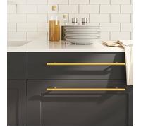 vidaXL Poignées d'Armoire 5 pcs, Poignées de Placard, Poignées en Forme de T Cuisine Maison Intérieur, Doré 320 mm Acier 155362