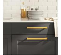 vidaXL Poignées d'Armoire 5 pcs, Poignées de Placard, Poignées en Forme de T Cuisine Maison Intérieur, Doré 224 mm Acier 155393