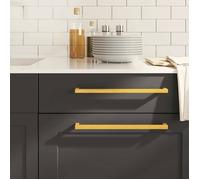 vidaXL Poignées d'Armoire 5 pcs, Poignées de Placard, Poignées en Forme de T Cuisine Maison Intérieur, Doré 320 mm Acier 155394