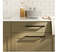 vidaXL Poignées d'armoire en T 5 pièces Acier Noir 224 mm - Pour cuisine/intérieur 155401