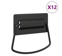 vidaXL Poignées de Cabinet 12 pcs Noir 85 x 45 mm Métal