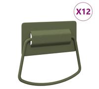 vidaXL Poignées de Cabinet 12 pcs Vert olive 85 x 45 mm Métal
