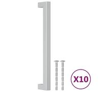 vidaXL Poignées de meubles 10 pcs. argent 192 mm acier inoxydable