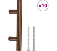 vidaXL Poignées de meubles 10 pcs. Bronzes 64 mm Acier inoxydable