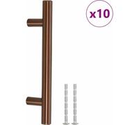vidaXL Poignées de meubles 10 pcs. Bronzes 96 mm Acier inoxydable