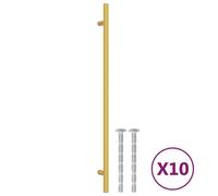 vidaXL Poignées d'Armoire 10 pcs, Poignées de Porte avec Vis, Poignées de Tiroir pour Placards Buffets Casiers Caisses, Doré