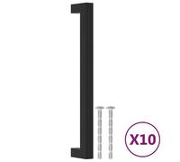 vidaXL Poignées de meubles 10 pcs. noir 192 mm acier inoxydable
