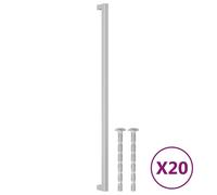 vidaXL Poignées de meubles 20 pcs. argent 480 mm acier inoxydable