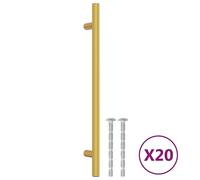 vidaXL Poignées de meubles 20 pcs. Golden 192 mm en acier inoxydable