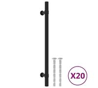 vidaXL Poignées de meubles 20 pcs. noir 192 mm acier inoxydable